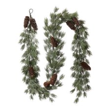 Shop CANVAS Glittery Pine Garland with Pinecones, 6-ft and more
