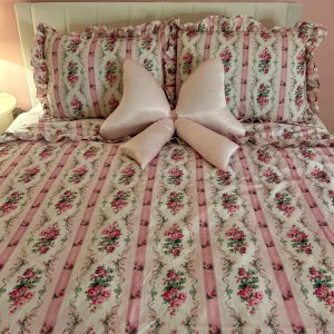 Ensemble Couette Double Pottery Barn Teen X LoveShackFancy - Summer Dream Tie-dye Rose