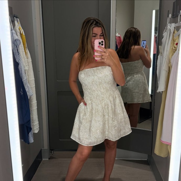 user image by @glamgirlnatalie, Women's Smocked Crinkle Gauze Mini Sundress - Universal Thread™