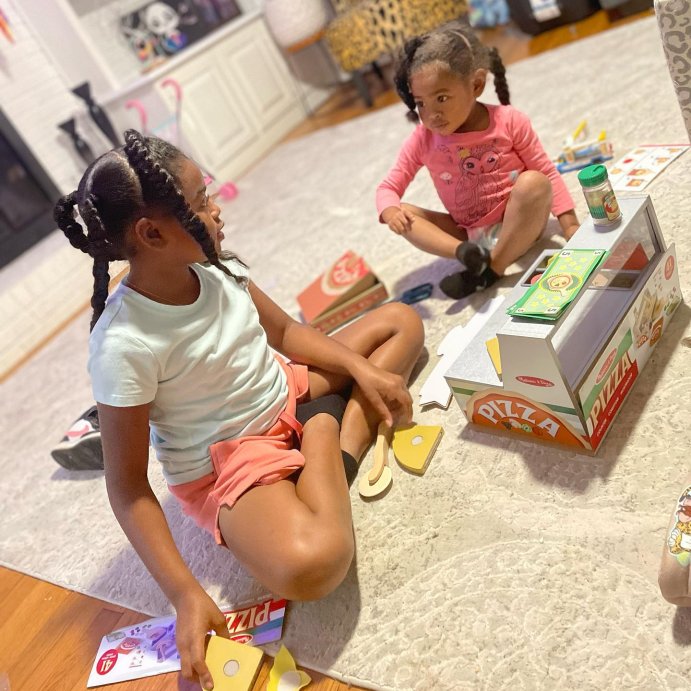 user image by @eyeconicjones88, Melissa &#38; Doug Top &#38; Bake Wooden Pizza Counter Play Set with Play Food Preschool Toy - 41pc