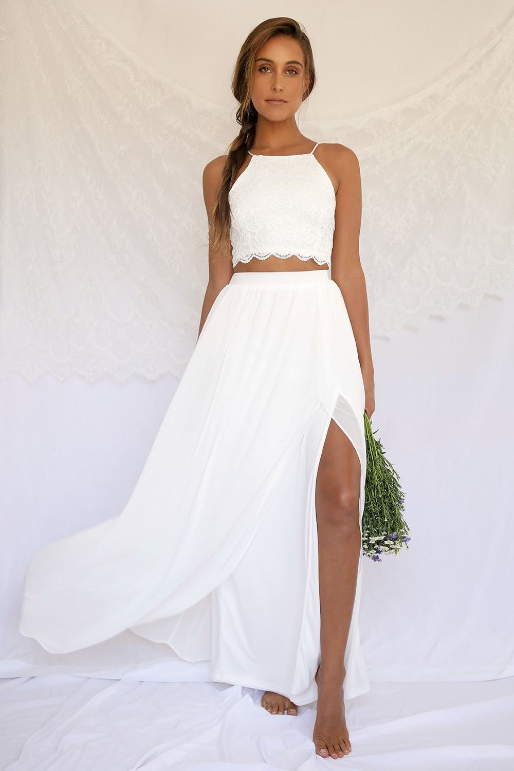 Two piece hotsell white boho dress