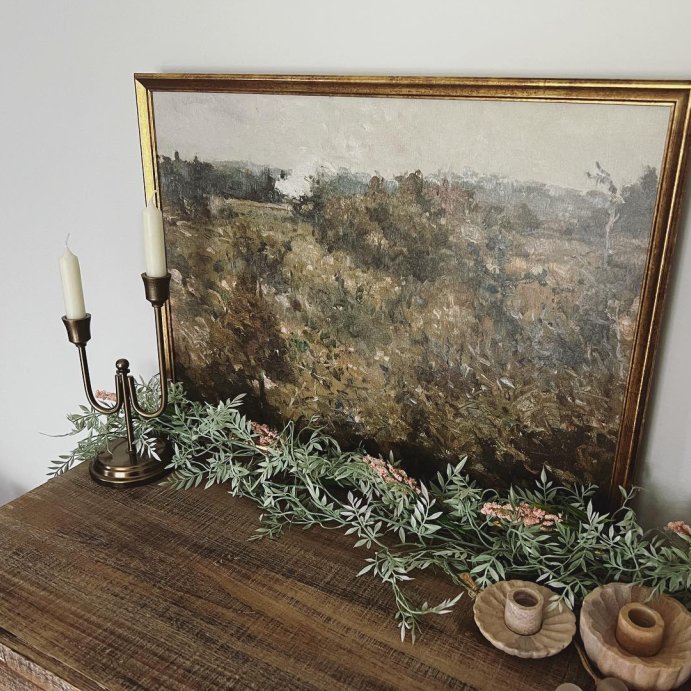 user image by @ahomefordaisy, 24&#34; x 18&#34; Landscape Study Framed Wall Canvas Antique Gold - Threshold&#8482; designed with Studio McGee: Serene Decor for Home Office