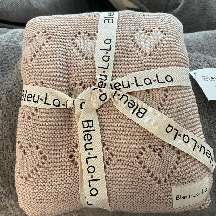 user image by @hey_bullseye_, 100% Luxury Cotton Heart Knit Swaddle Blanket for Blanket for Newborn and Infant Boys and Girls