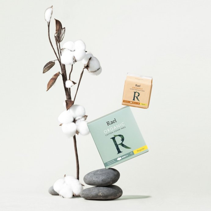 user image by @get_rael, Rael Organic Cotton Cover Regular Menstrual Fragrance Free Pads - Unscented - 16ct