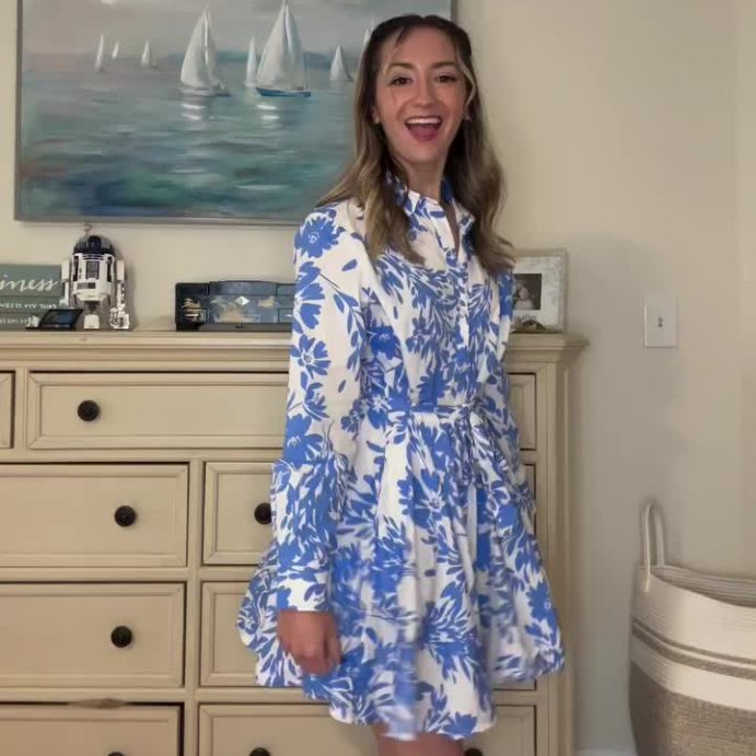 user image by @allsmileswithnat, Women's Long Sleeve Mini Shirtdress - A New Day™