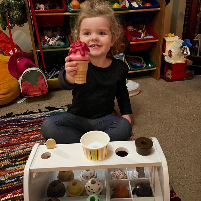 user image by @rachelsuvonne, Melissa &#38; Doug Wooden Scoop and Serve Ice Cream Counter With Play Food and Accessories - 28pc