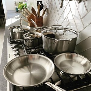  All-Clad D3 3-Ply Stainless Steel Nonstick Cookware Set 10 Piece  Induction Oven Broiler Safe 600F Pots and Pans Silver : Everything Else