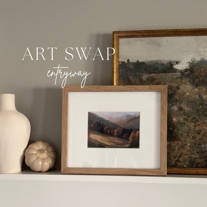 user image by @kristinmichellehome, 24&#34; x 18&#34; Landscape Study Framed Wall Canvas Antique Gold - Threshold&#8482; designed with Studio McGee: Serene Decor for Home Office