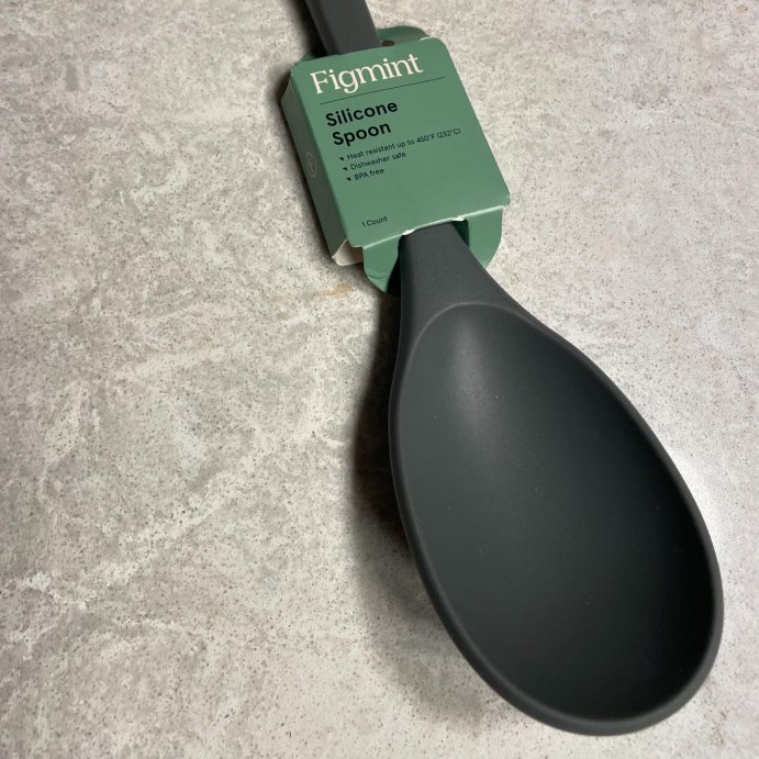 user image by @jmonge58, Silicone Solid Spoon Dark Gray - Figmint&#8482;: Dishwasher-Safe Kitchen &#38; Cooking Spoon, 12.99&#34; Length, 7.4&#34; Handle