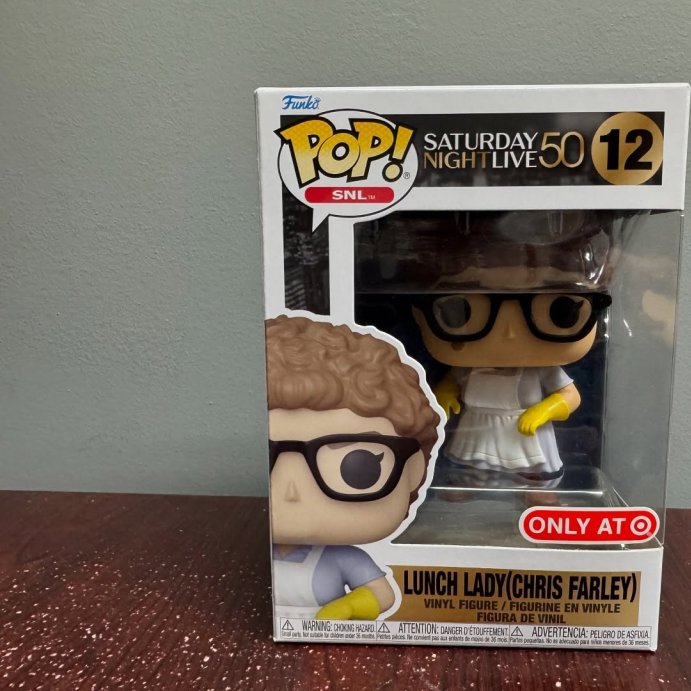 user image by @midtngeek, Funko POP! TV: SNL 50th Anniversary Lunch Lady Chris Farley Figure (Target Exclusive)