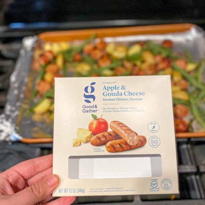 user image by @thatchefguyjeff, Apple &#38; Gouda Chicken Sausage - 12oz - Good &#38; Gather&#8482;