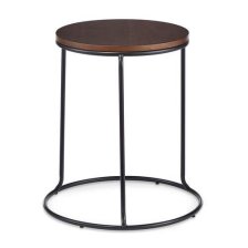 Shop CANVAS Kelowna Round Solid Wood Top Stacking Sofa End/Side Accent Table With Metal Base, 20-in and more