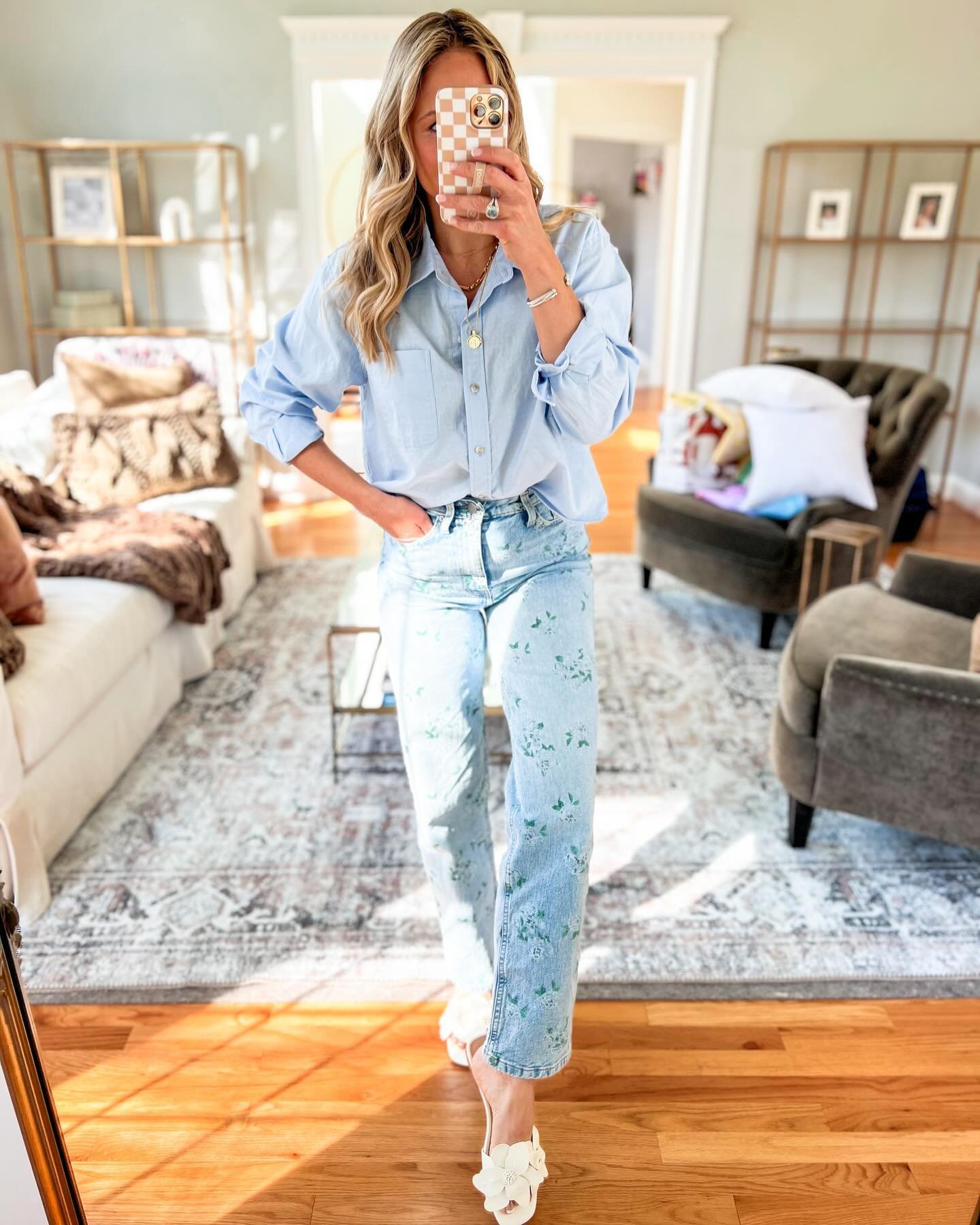 user image by @alikrist, Women's 90's Relaxed Straight Jeans - Wild Fable™ Light Blue Floral