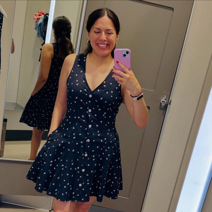 user image by @therealkarend, Women's Button-Front Godet Mini A-Line Dress - Universal Thread™