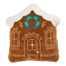 Shop CANVAS Santa's Workshop Christmas Collection Gingerbread House Cushion/Throw Pillow, Brown and more