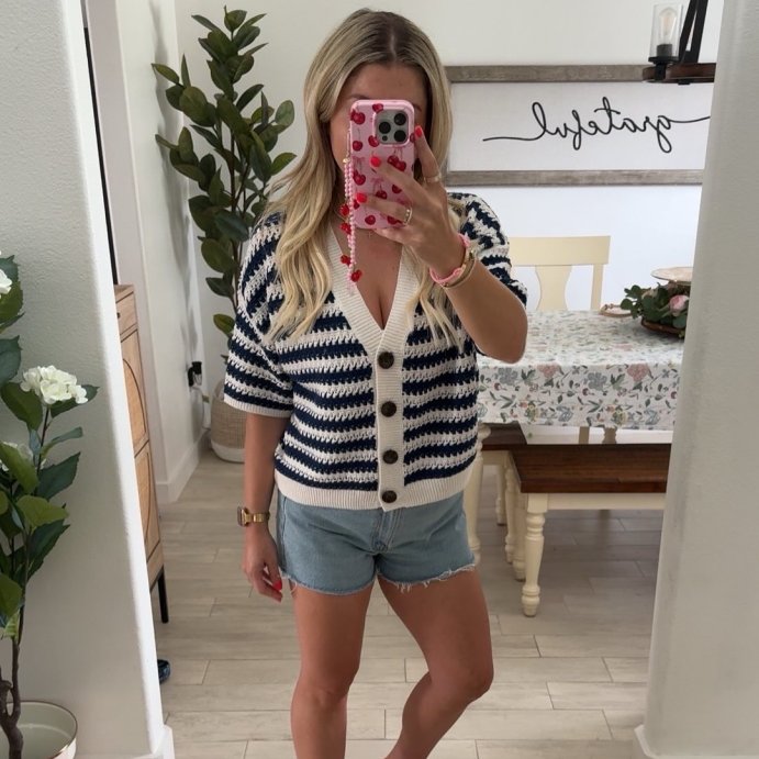user image by @everyday_tina1, Women's Short Sleeve Button-Front Cardigan - Universal Thread™