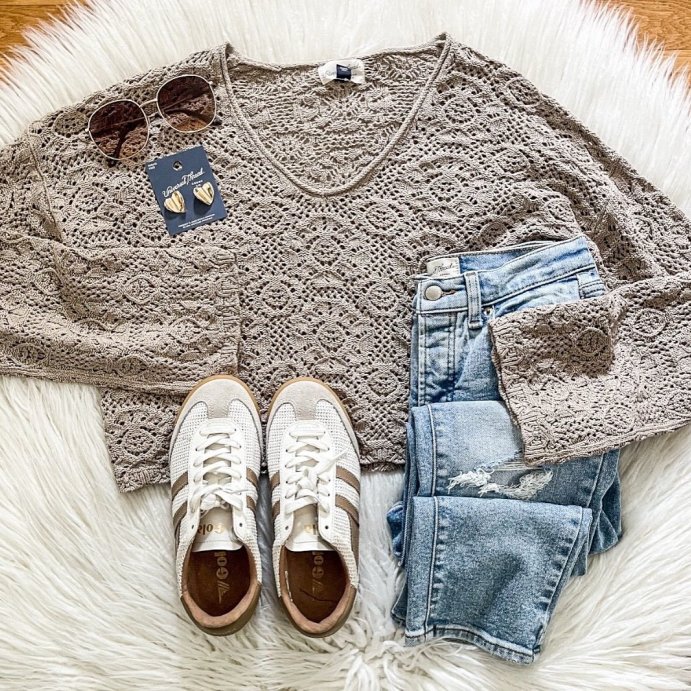 user image by @gotargeting, Women's Open Stitch V-Neck Pullover Sweater - Universal Thread™