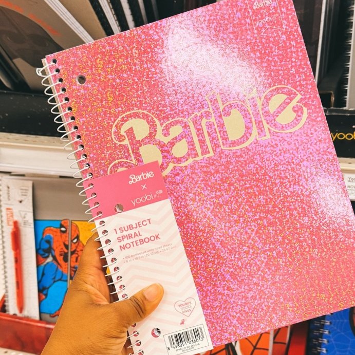 user image by @iam.kpeet, Yoobi Barbie 1 Subject Notebooks 8&#34;x10.5&#34; Wide Ruled Hot Pink Barbie Logo, School Supplies
