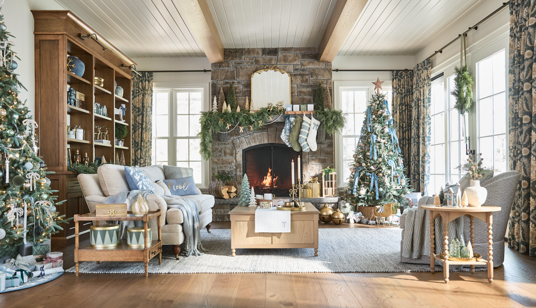 Shop CANVAS White Washed Wood Star Tree Topper, CANVAS Under the Mistletoe Collection Large Gold Rounded Mirror with Bow, 35.4-in, CANVAS Under the Mistletoe Collection Blue Velvet Noel Lumbar Pillow, CANVAS Under the Mistletoe Trend Collection Big..., CANVAS Pre-Lit Indoor Merritt Spruce Twinkle Christmas Tree, 7.5-ft and more