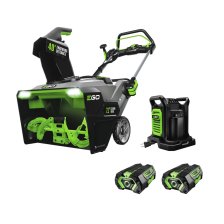 Shop EGO POWER+ 56V Brushless Cordless 21-in Single Stage Snow Blower with Steel Auger, (2) 5.0Ah Batteries and Dual Port Charger and more