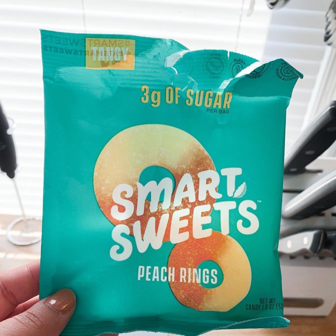 user image by @keepinupwithkarlee, SmartSweets Peach Rings Sour Gummy Candy - 1.8oz