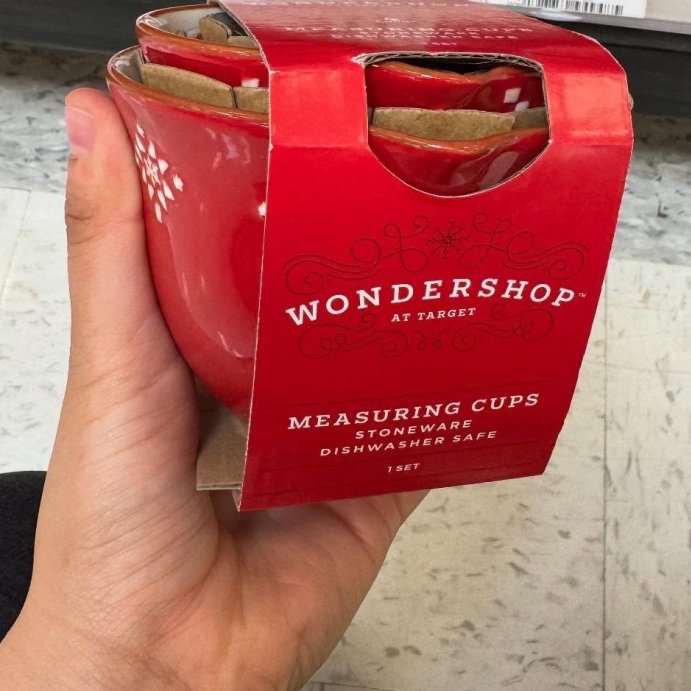 user image by @goth_cart, 4pc Christmas Stoneware Giftable Measuring Cup Set Red/White - Wondershop&#8482;