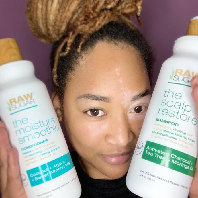 user image by @allnatural_ish, Raw Sugar The Moisture Smoothie Conditioner - Coconut + Agave + Sweet Almond Milk - 18 fl oz