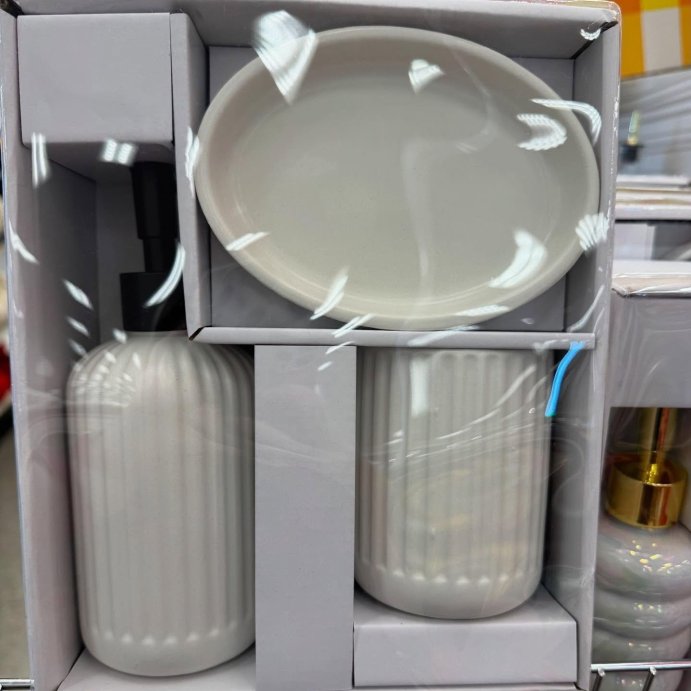 user image by @targetsdollarspot, 3pc Bath Accessories Set Matte White - Bullseye&#39;s Playground&#8482;