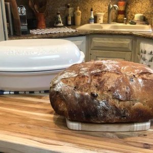 Emile Henry French Ceramic Artisan Loaf Baker, White