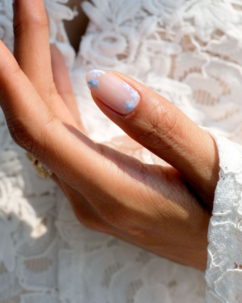 light pink wedding nails