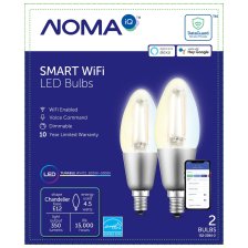 Shop Ampoules à DEL intelligentes à intensité variable à culot E12 NOMA iQ, 350 lumens, luminosité ajustable, paq. 2 and more