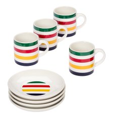 Shop Hudson’s Bay Stripes Espresso Mug Set with Saucers, 8-pc and more