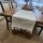 Cream Cotton Pebble Textured Woven Table Runner with Fringes
