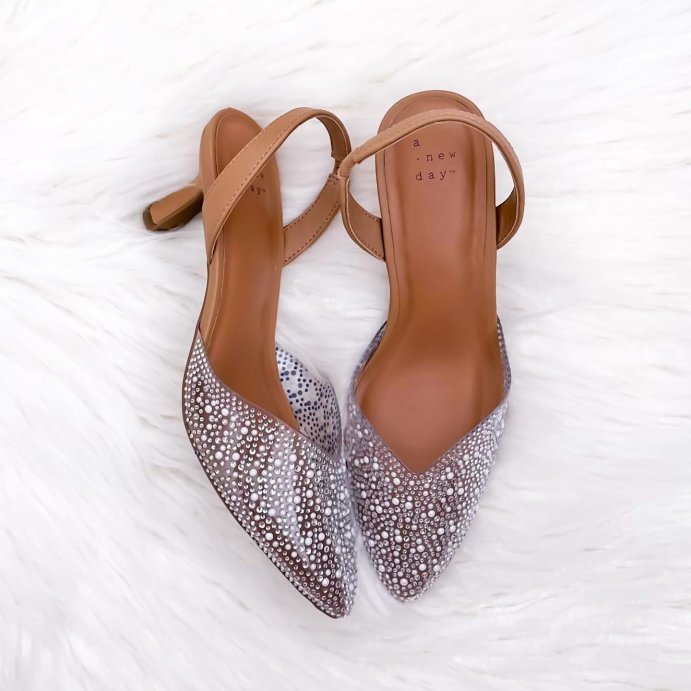 user image by @asoutherngirlslifestyle, Women's Isabel Embellished Slingback Kitten Heels - A New Day™ Clear