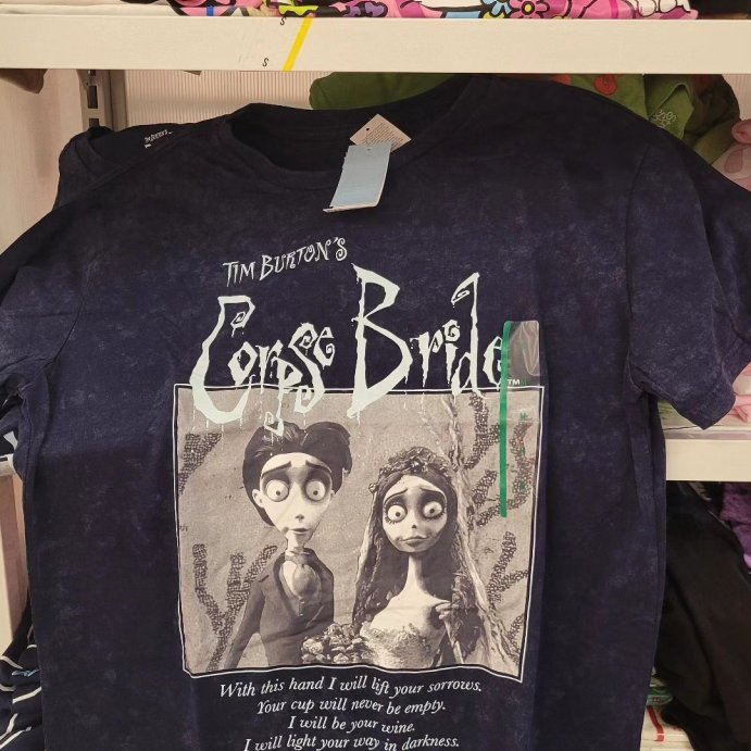 user image by @mshorror2def, Women's Corpse Bride Oversized Short Sleeve Graphic T-Shirt - Blue