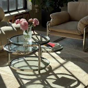 モダン楕円形ガラス座卓　コーヒーテーブル　west elm モダン楕円形ガラス座卓 コーヒーテーブル west elm - メルカリ