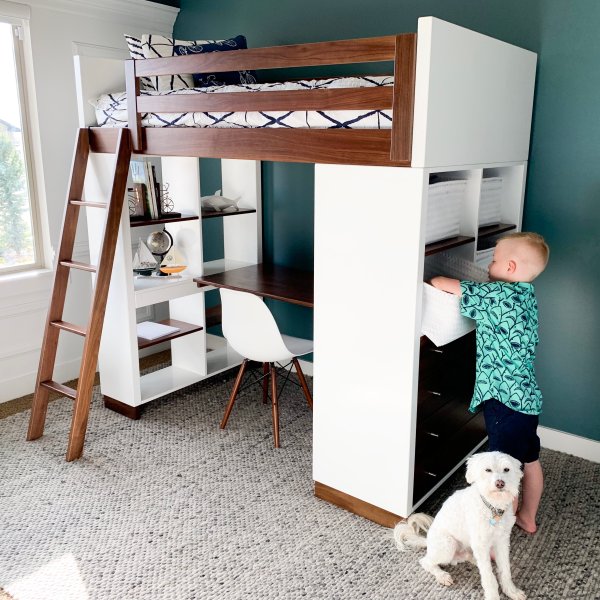 Moda Loft Beds With Desk And Dresser Options Twin Modern Bunk Beds Loft Beds Modern Kids Furniture Room Board