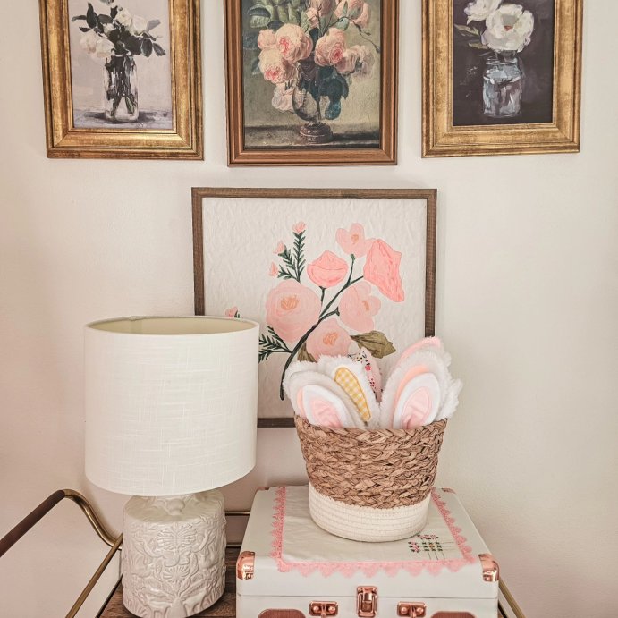 user image by @myfarmflowerhome, 11&#34; x 14&#34; Floral Arrangement Framed Wall Canvas Gold/Navy - Threshold&#8482; designed with Studio McGee