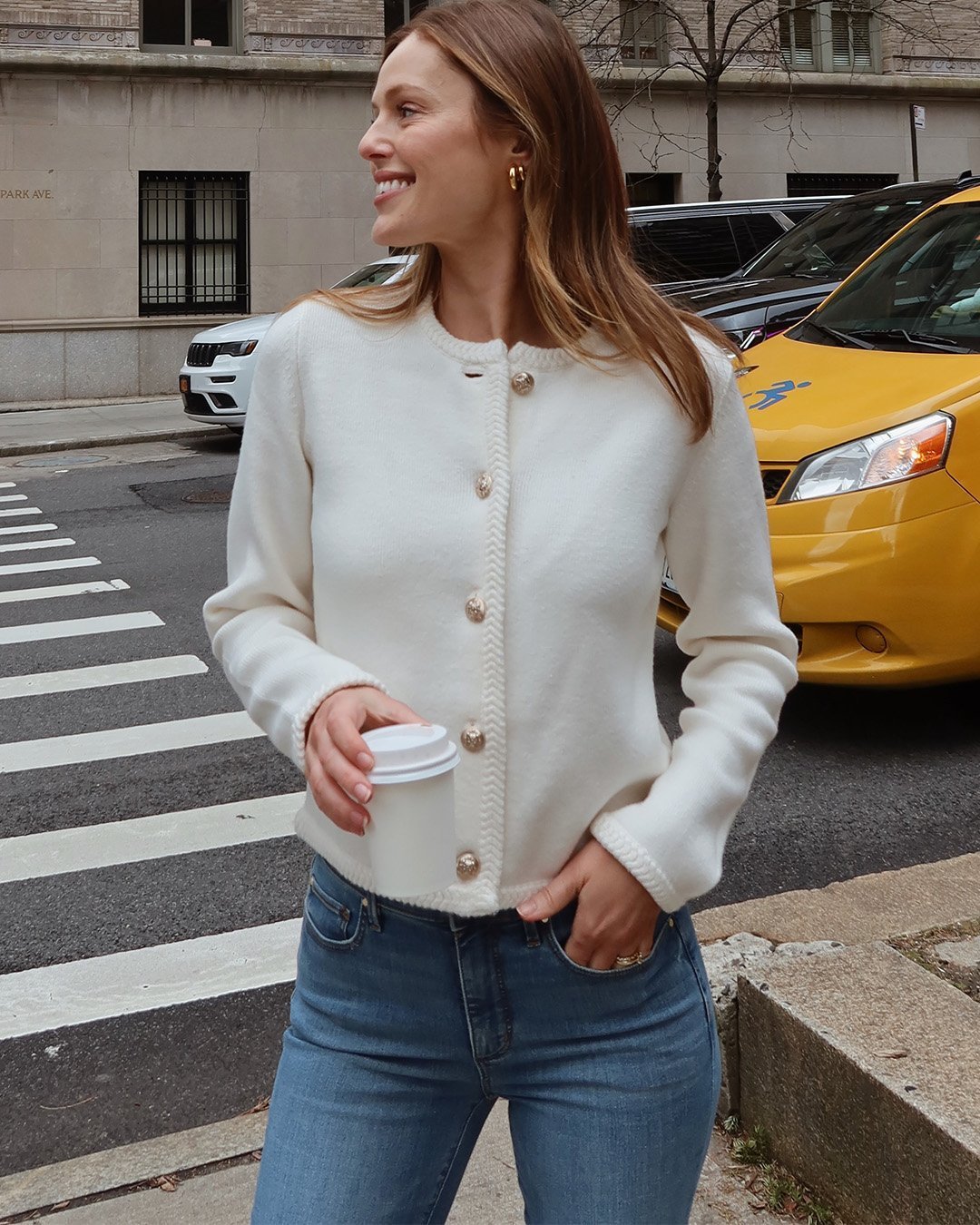 Petite Braided Trim Sweater Jacket