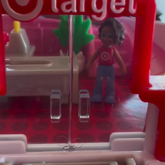 user image by @themomwiththepenguintattoo, Polly Pocket Target Bullseye Adventure: Doll Playset, 16 Pieces, Plastic, No Battery Required, Ages 4+