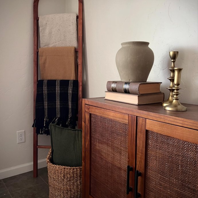 user image by @revived.home, 6&#39; Arched Wood Throw Blanket Ladder Brown - Hearth &#38; Hand&#8482; with Magnolia