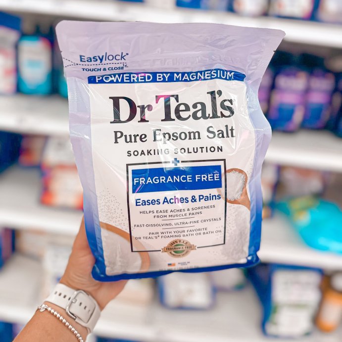user image by @rootedandrealmeg, Dr Teal&#39;s Epsom Salt Magnesium Soak - Fragrance-Free - 4 lbs