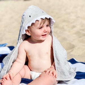 Shark Baby Beach Hooded Towel