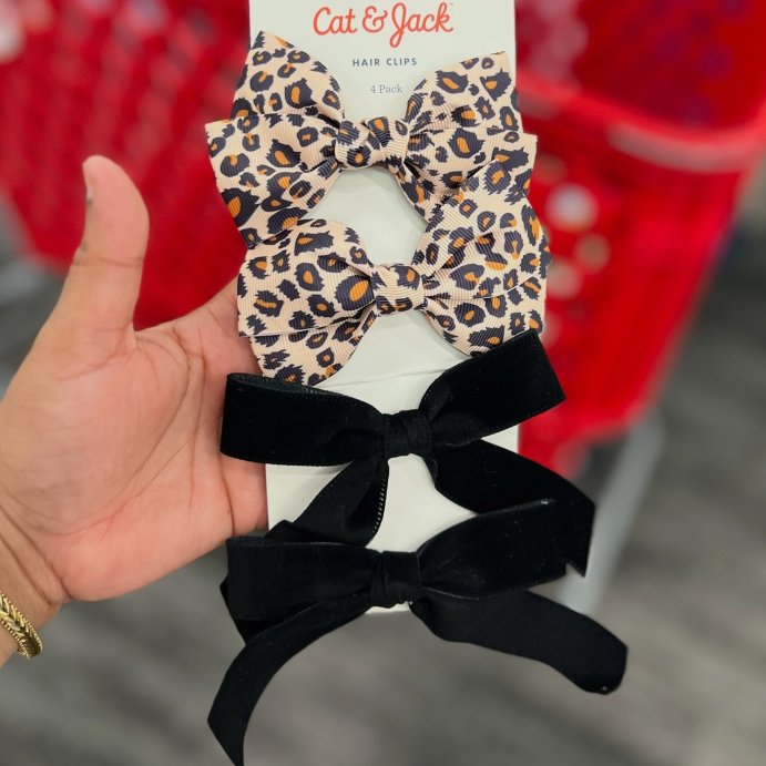 user image by @targetbayareafinds, Girls&#39; 4pk Salon Bow Clip Set - Cat &#38; Jack&#8482; Black/Brown