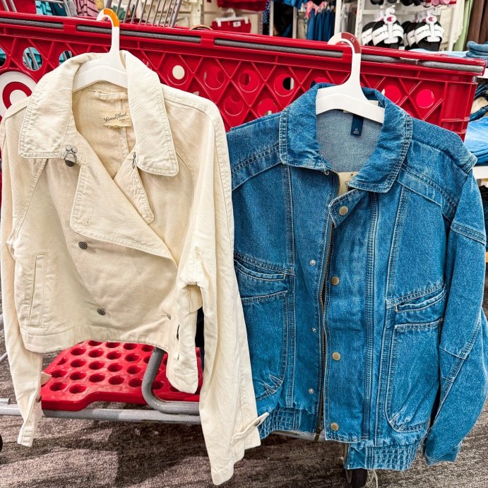 user image by @stylewithmechristamarie, Women's Relaxed Denim Bomber Jacket - Universal Thread™ Medium Wash