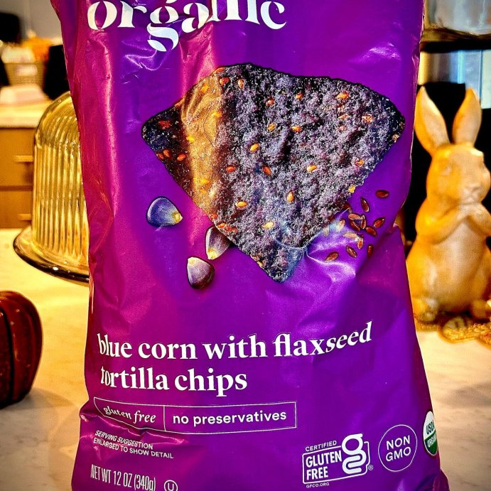 user image by @mothma.am13, Organic Blue Corn Tortilla Chips with Flax Seeds - 12oz - Good & Gather&#8482;