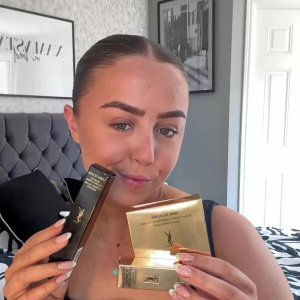 Rhianna Amelia May&rsquo;s mediaimport video of YSL BEAUTY Loveshine Plumping Lip Oil Gloss,YSL BEAUTY Lash Clash Extreme Volume Mascara,YSL BEAUTY Make Me Blush Powder