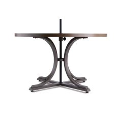 Shop CANVAS Lorette Outdoor Patio Round Dining Set with Wicker Chairs and Built-in Umbrella Pedestal, Brown, 5-pc and more