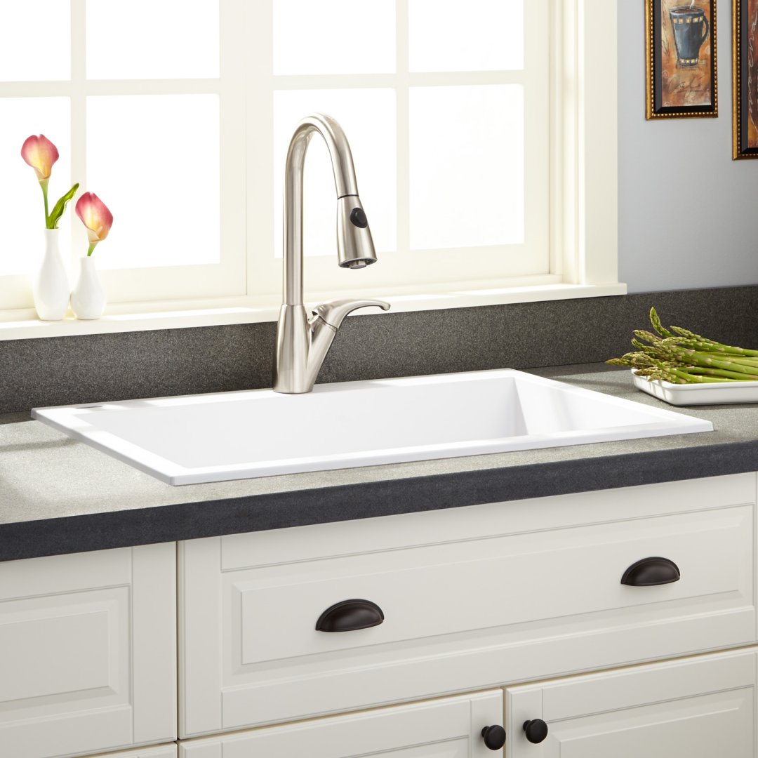 30 Holcomb Drop In Granite Composite Sink Cloud White Kitchen