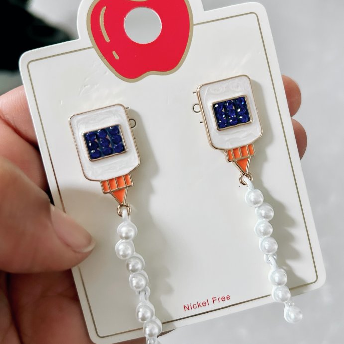 user image by @msdavisluckycharms, Teacher Glue Bottle with Pearls Stud Earrings - Multicolor